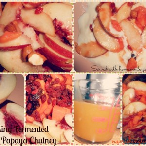 Making fermented peach papaya chutney